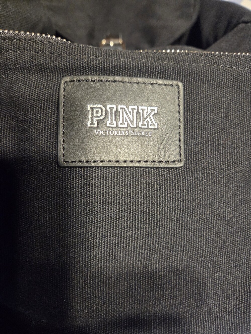 PINK Victoria's Secret Black Canvas Daypack Backpack - Picture 8 of 8